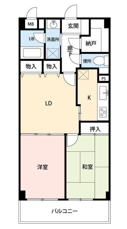 ファミール庚申(2SLDK/2階)の間取り写真