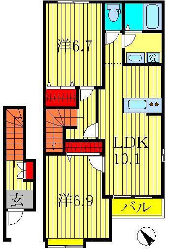 SHARON GARDEN(2LDK/2階)の間取り写真