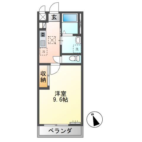 水戸市笠原町字下組アパートB棟(1K/2階)の間取り写真