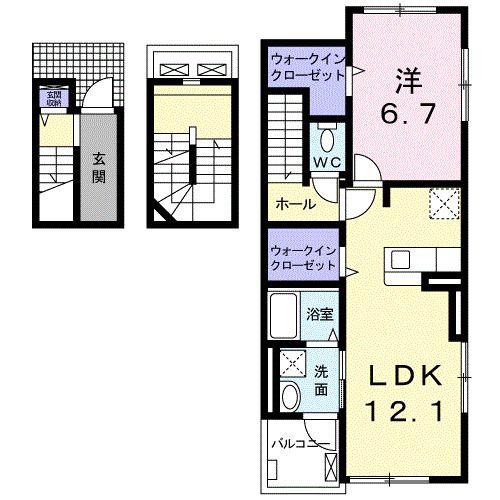 メゾン・ド・ミニョン(1LDK/3階)の間取り写真