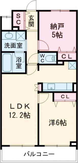 アーバネックス元町通(1SLDK/3階)の間取り写真