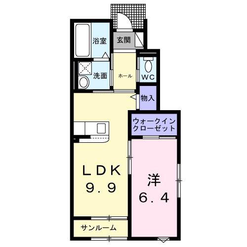 フォルトーナVII(1LDK/1階)の間取り写真