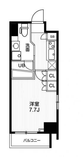 ユニットロル四日市A(1LDK/1階)の間取り写真