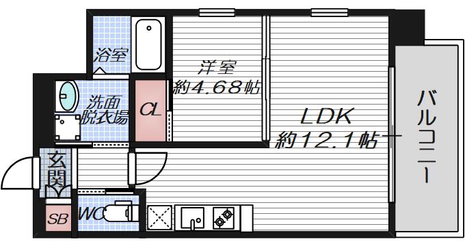 プレジオ天神橋ASIAN(1LDK/3階)の間取り写真