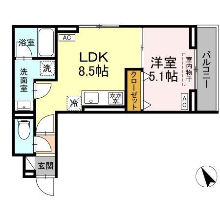 セレスティア桜上水(1LDK/2階)の間取り写真
