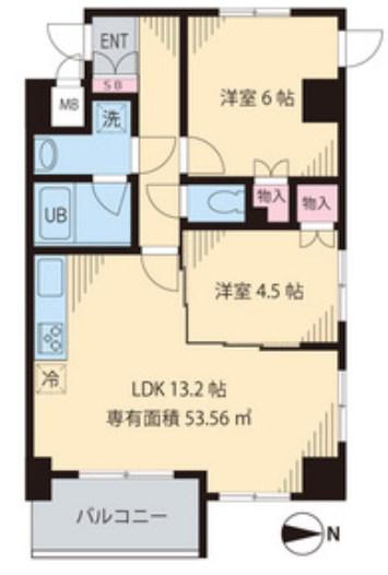 インペリアル パーク I(2LDK/5階)の間取り写真