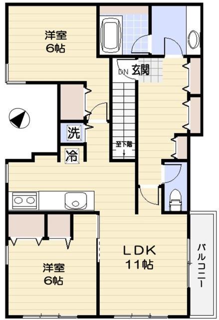 レジデンス上池台(2LDK/3階)の間取り写真
