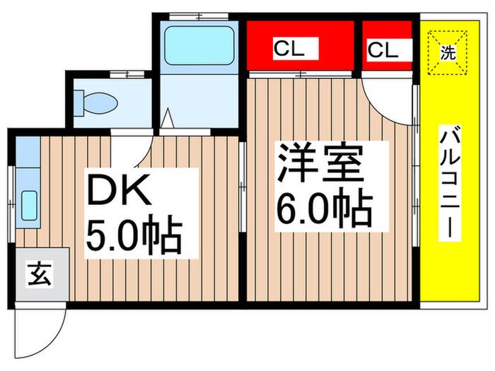 第5板橋荘(1DK/1階)の間取り写真