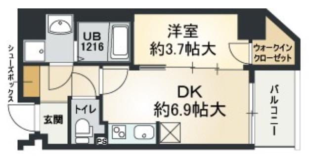 ティベルデ(1DK/2階)の間取り写真
