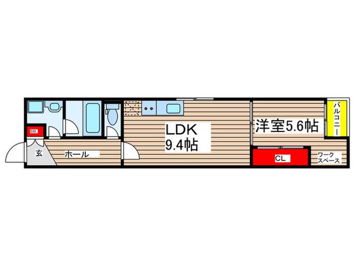 ZECCA栄生(1LDK/3階)の間取り写真