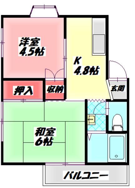 サンパテオ(2K/3階)の間取り写真