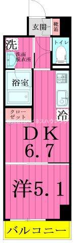 LUCE VII(1DK/3階)の間取り写真