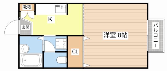 卯の花ハイツ(1K/1階)の間取り写真