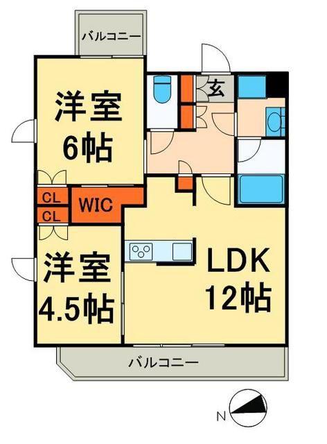 パークアクシス浅草・蔵前(2LDK/13階)の間取り写真