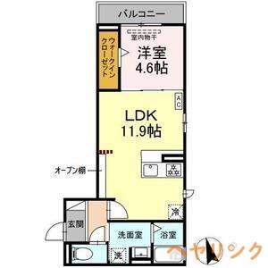 シリウス(1LDK/3階)の間取り写真