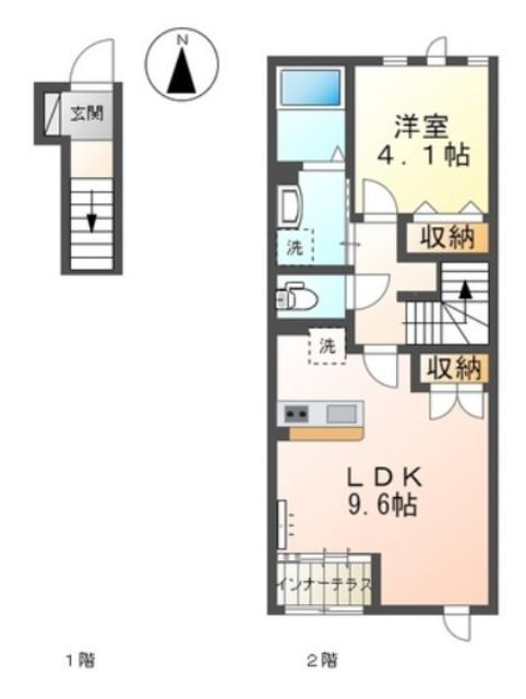 グランポート(1LDK/2階)の間取り写真
