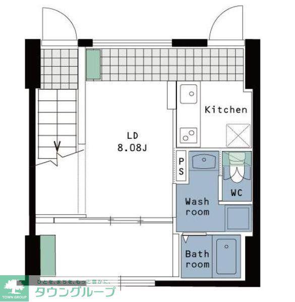 三軒茶屋ヒルズ(1LDK/1階)の間取り写真