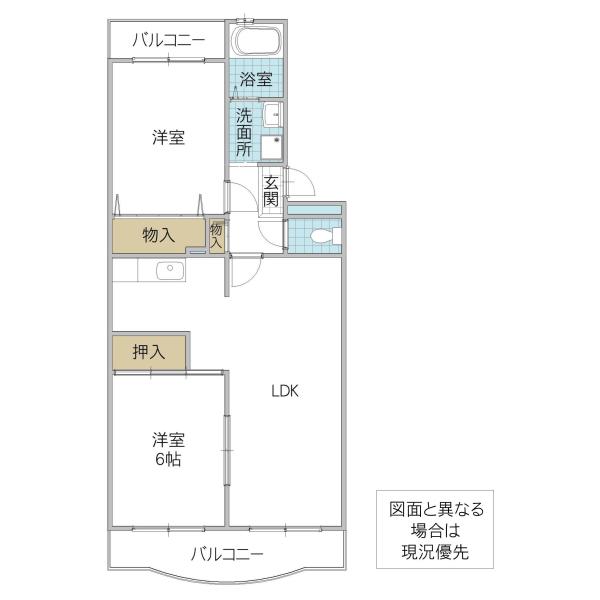 グレースヴィラ(2LDK/2階)の間取り写真