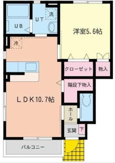 アゼリア(1LDK/1階)の間取り写真