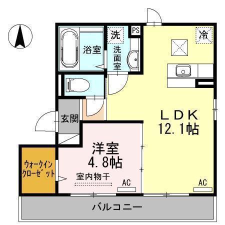 セジュールDH(1LDK/3階)の間取り写真