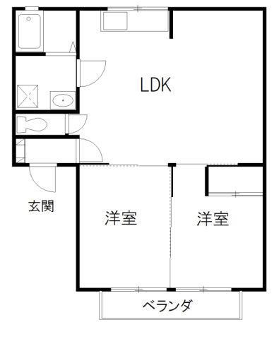 メゾン・サカエ(2LDK/2階)の間取り写真