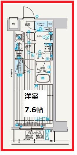 メインステージ元浅草III(1K/11階)の間取り写真