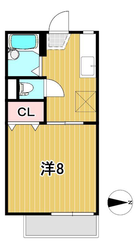 スターハイツA(1K/2階)の間取り写真
