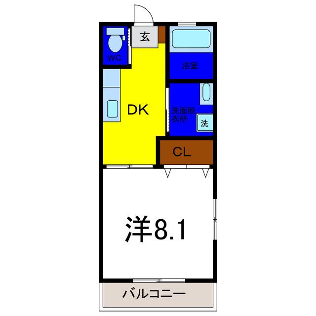SEGURA東中富(1DK/1階)の間取り写真