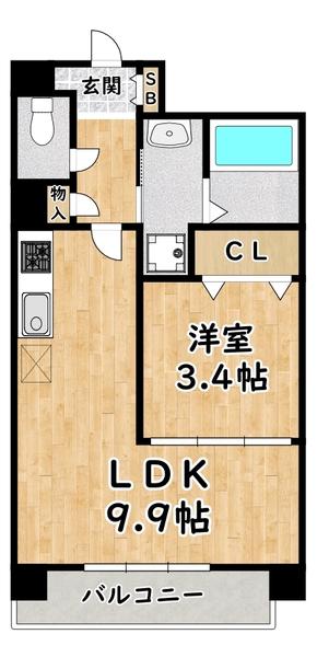 フジーディア・ミュ・リッヒ(1LDK/7階)の間取り写真