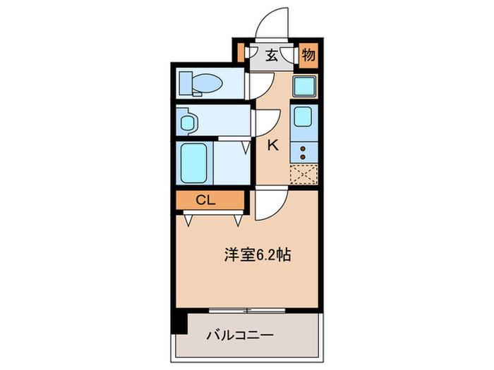 ブランシエスタ千早RJR(1K/10階)の間取り写真