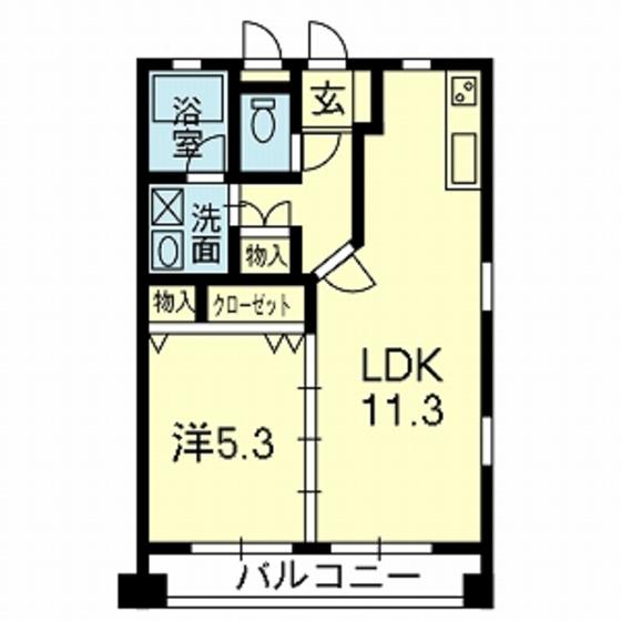 オーファス水前寺(1LDK/3階)の間取り写真