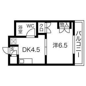 ネスパルド雅(1DK/3階)の間取り写真