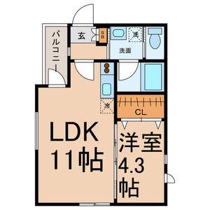HAQUA SAKOU(1LDK/1階)の間取り写真