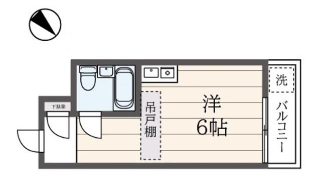 TOP・三軒茶屋第3(ワンルーム/1階)の間取り写真