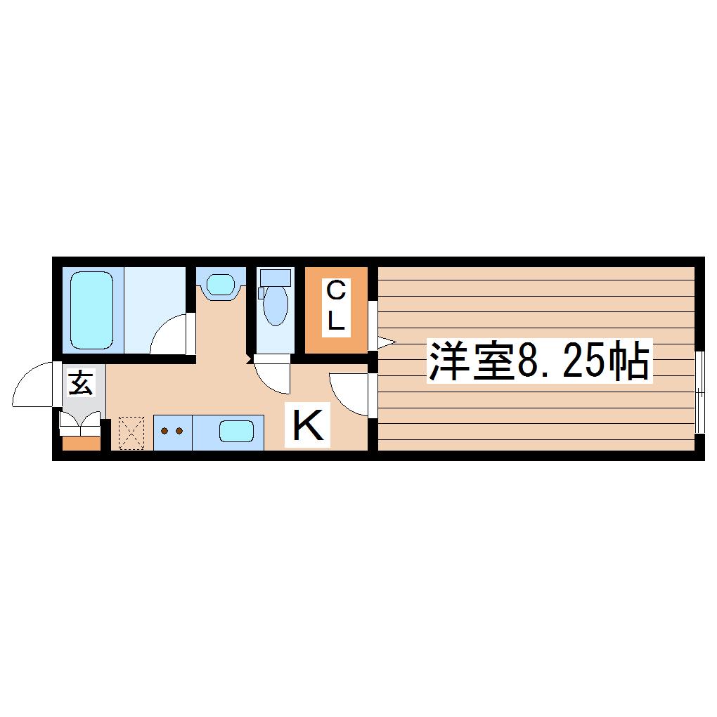アスコット荒巻中央(1K/2階)の間取り写真