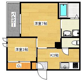 REGALEST LARC UJINA-MIYUKI I(2K/1階)の間取り写真