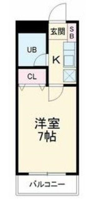 エスポアール大成(1K/2階)の間取り写真