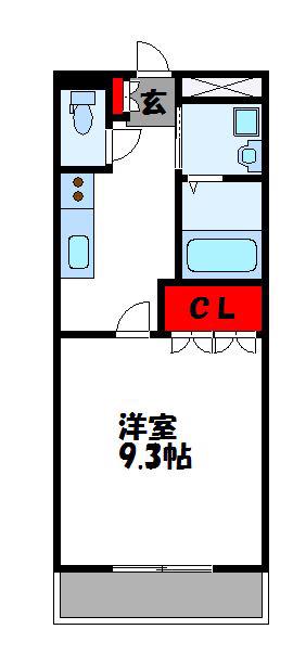 ハニーシャルマン(1K/1階)の間取り写真