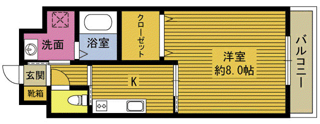 サニーサイド21(1K/6階)の間取り写真