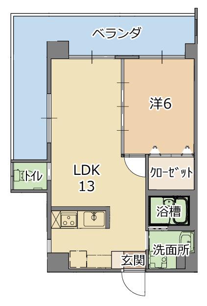 トーマス沖縄東(1LDK/9階)の間取り写真
