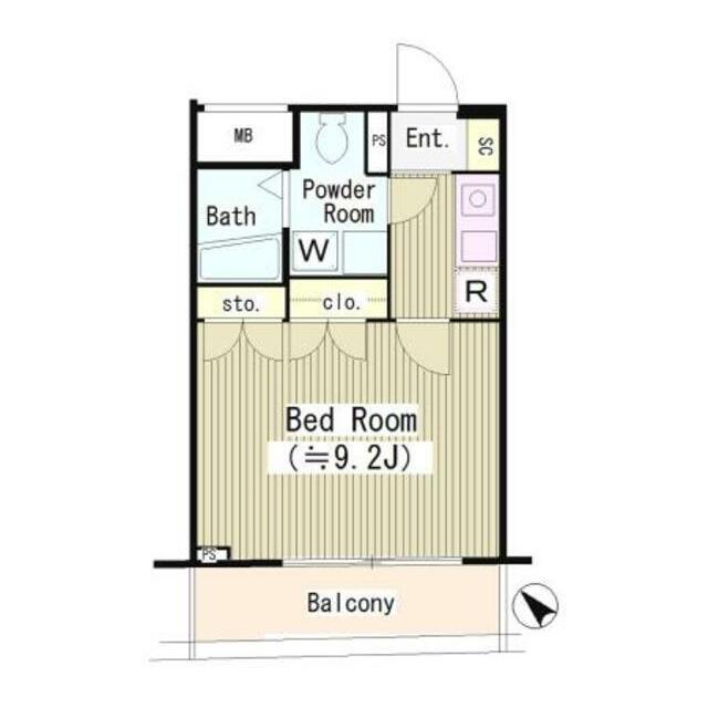 UTA HOUSE 部屋番号102(1K/1階)の間取り写真