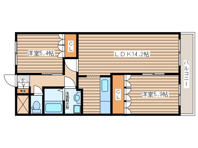 エル・アール(2LDK/2階)の間取り写真