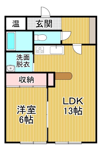 JR根室本線 柏林台駅 徒歩20分 3階建 築20年(1LDK/1階)の間取り写真