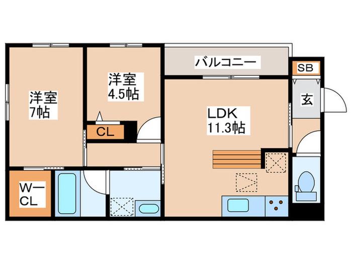 マノワール京橋II(2LDK/1階)の間取り写真