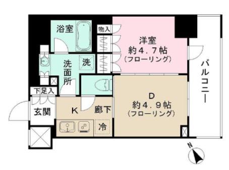 日神デュオステージ板橋駅前(1DK/9階)の間取り写真