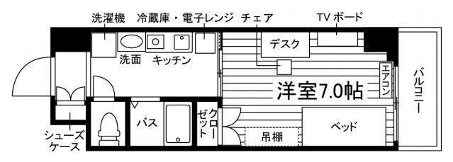 学生会館 UNIS COURT 山形(1K/5階)の間取り写真