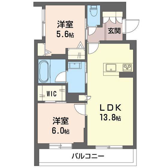 アイゾーン末広(2LDK/3階)の間取り写真