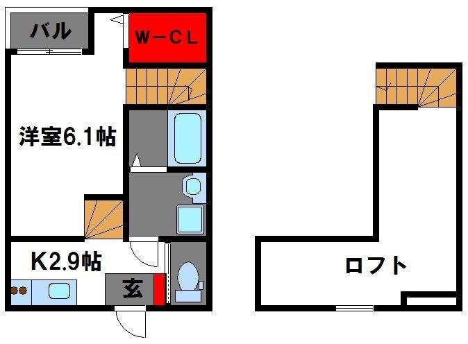 SORRISO RIVER TERRACEソリーソリバーテラス(1SK/1階)の間取り写真