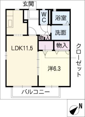 グランスイート(1LDK/1階)の間取り写真