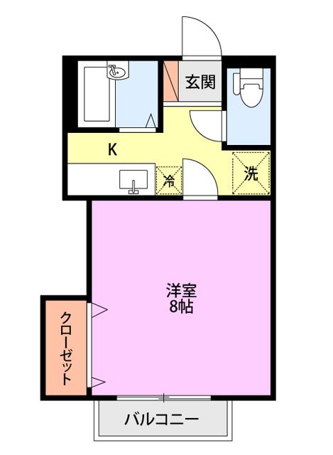 サンハイム(1K/1階)の間取り写真